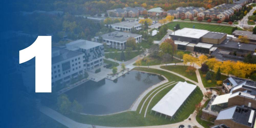 Ariel shot of Allendale Campus - Reach Higher 2025